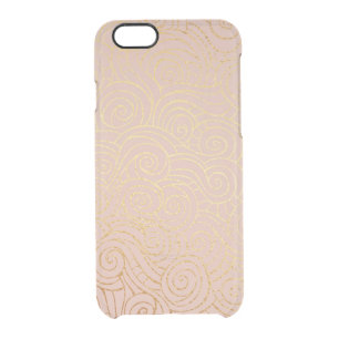 Delicate Pink Powder Golden Waves iPhone Clearly™ Clear iPhone 6/6S Case
