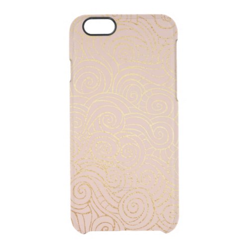 Delicate Pink Powder Golden Waves iPhone Clearly Clear iPhone 66S Case