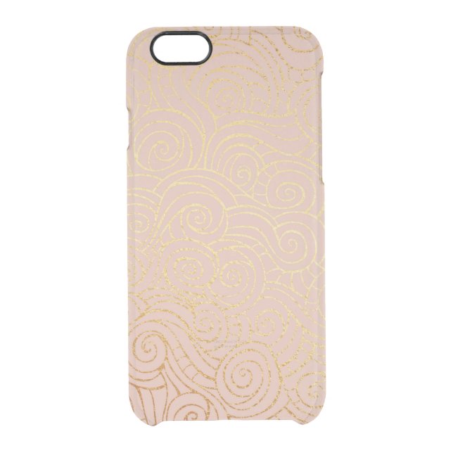 Delicate Pink Powder Golden Waves iPhone Clearly™ Uncommon iPhone Case (Back)