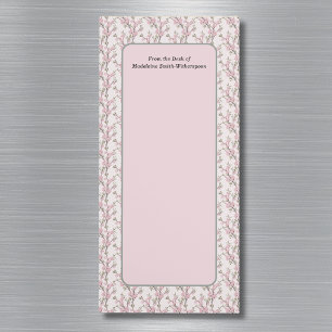 Delicate Pink Rose Buds Floral From the Desk Of Magnetic Notepad