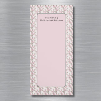 Delicate Pink Rose Buds Floral From the Desk Of Magnetic Notepad