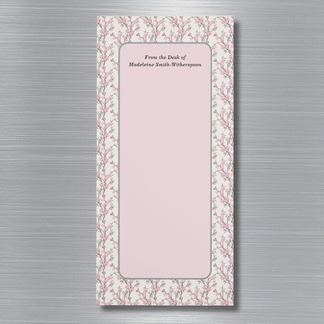 Delicate Pink Rose Buds Floral From the Desk Of Magnetic Notepad (Creator Uploaded)
