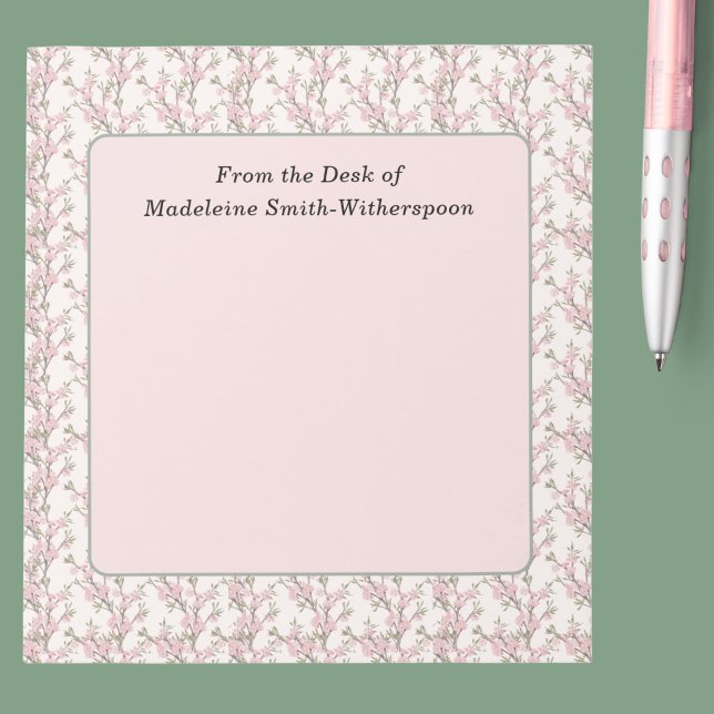 Delicate Pink Rose Buds Floral From the Desk Of Notepad (Creator Uploaded)