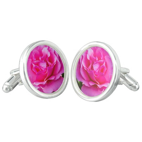 Delicate pink rose cufflinks