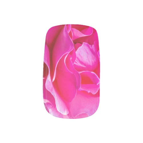 Delicate pink rose minx nail art
