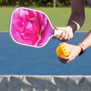 Delicate pink rose pickleball paddle
