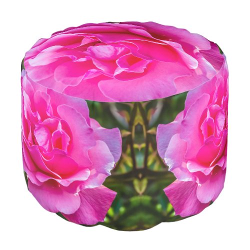 Delicate pink rose pouf