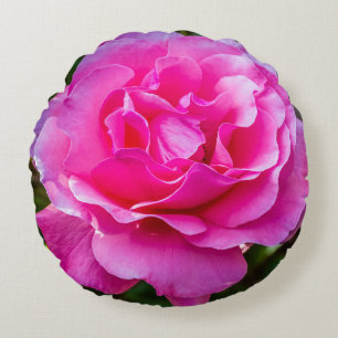Delicate pink rose. round pillow