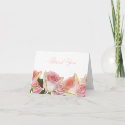 Delicate Pink Rose Thank You Cards