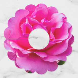 Delicate pink rose. wine glass tag