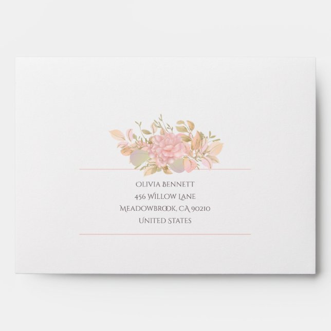 Delicate Pink Roses Envelope (Front)