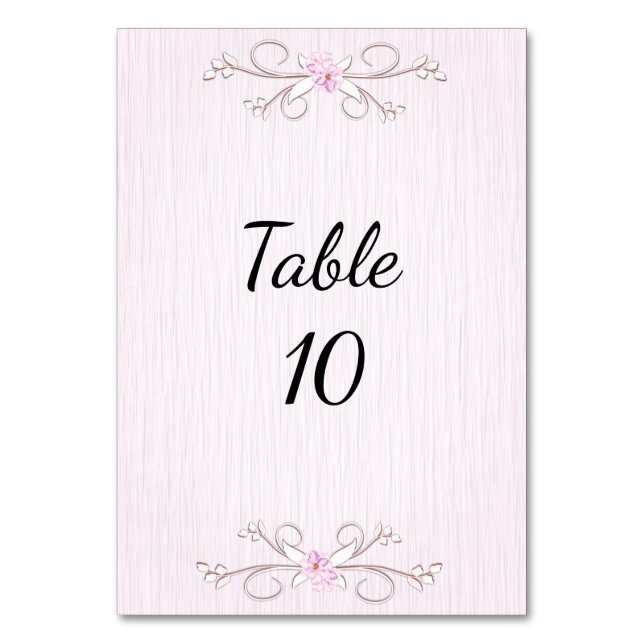 Delicate Pink Table Number (Front)