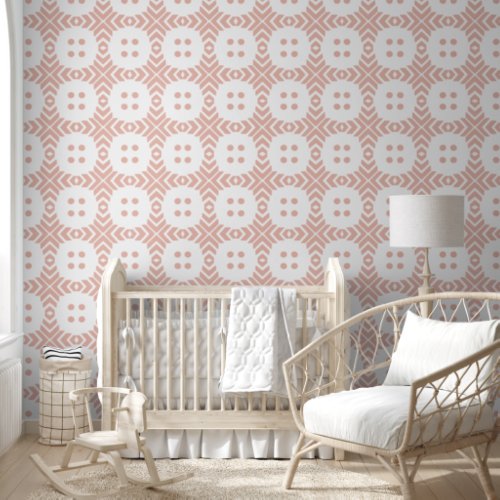 Delicate Pink Tile Pattern Wallpaper