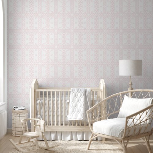 Delicate Pink Tile Pattern Wallpaper