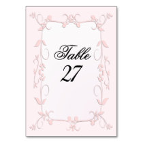 Delicate Pink Vines Table Number