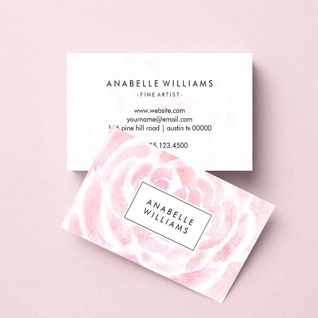 Delicate Pink Watercolor Floral Business Card (Creator Uploaded)