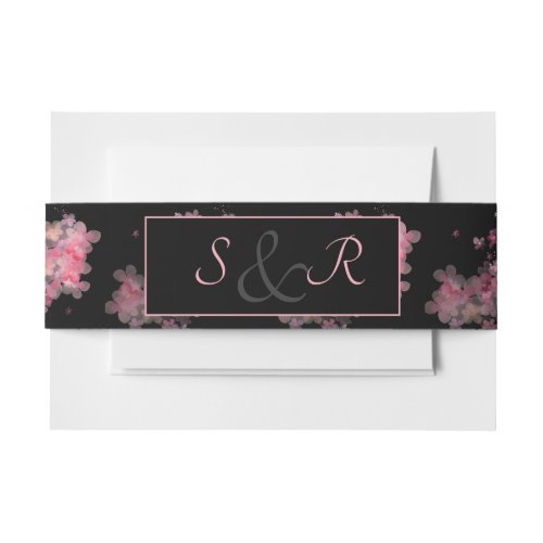 Delicate Pink Watercolor Floral Invitation Belly Band
