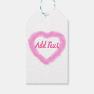 Delicate Pink Watercolor Heart Shape Gift Tags