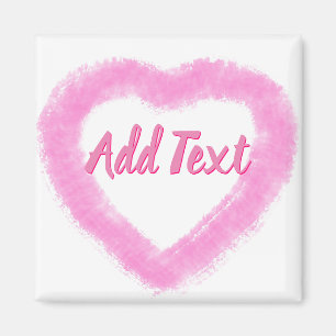 Delicate Pink Watercolor Heart Shape Magnet
