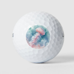 Delicate Pink Watercolor Jellyfish Golf Balls