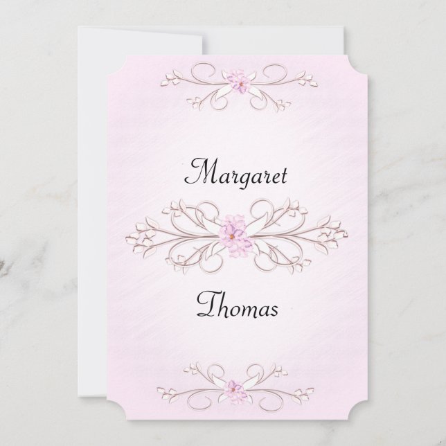 Delicate Pink Wedding Invitation  (Back)