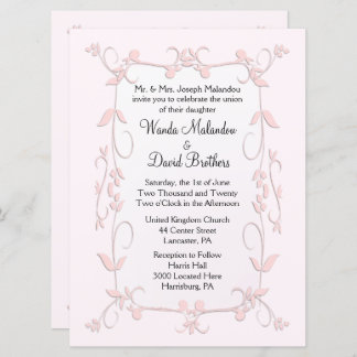 Delicate Pink Wedding Invitations