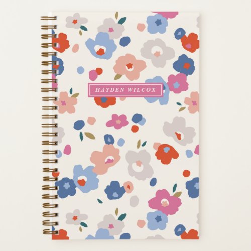 Delicate Posies Floral Journal Notebook _ Red