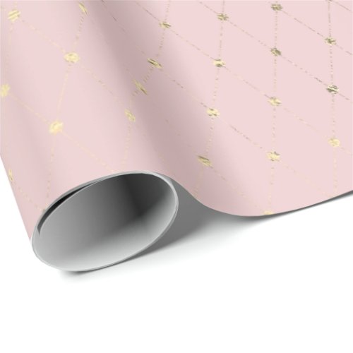 Delicate Powder Blush Diamond Cut Pink Rose Gold Wrapping Paper