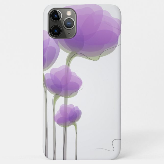 Delicate Purple Abstract Flowers Case-Mate iPhone Case (Back)