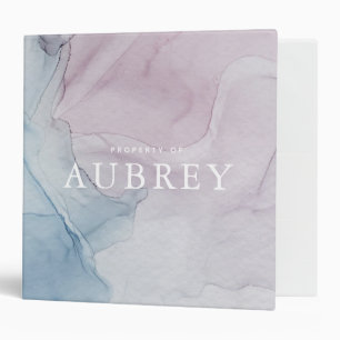 Delicate Purple Abstract Print Property of Name 3 Ring Binder