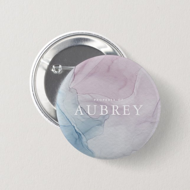 Delicate Purple Abstract Print with Name Button (Front & Back)