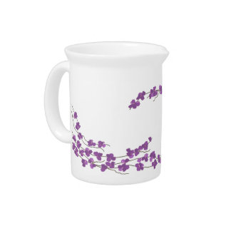 Delicate Purple Blossoms Drink Pitcher