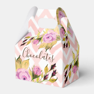 Delicate Purple Floral Favor Boxes