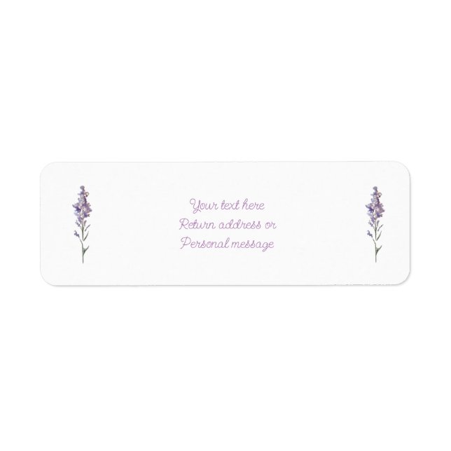 Delicate purple floral label (Front)
