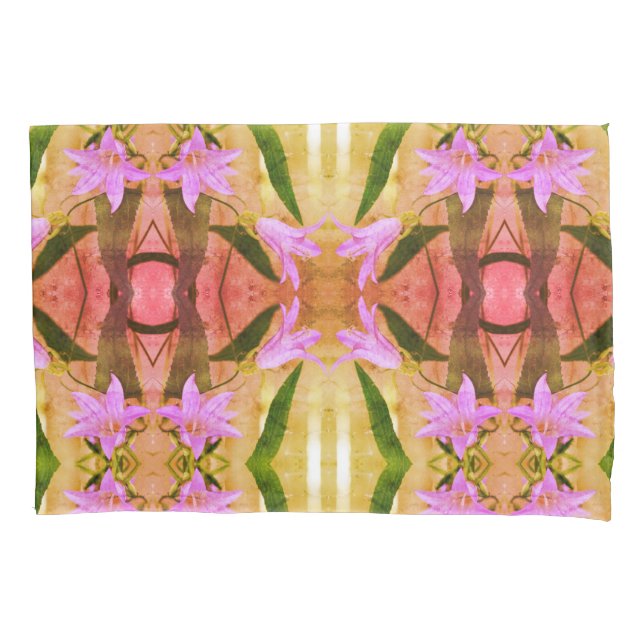 Delicate Purple Flowers Abstract Art Pattern Pillow Case (Front)