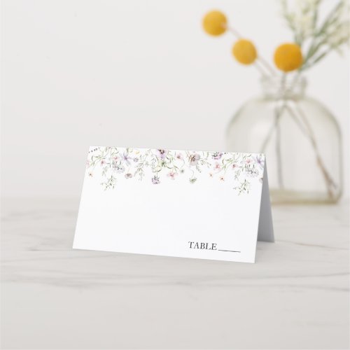 Delicate Purple Flowers Name Place Cards