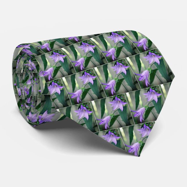 Delicate Purple Flowers   Neck Tie (Rolled)