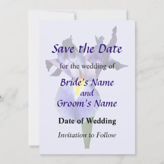 Delicate Purple Iris Save the Date