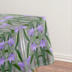 Delicate Purple Lily Flowers Abstract Art Tablecloth