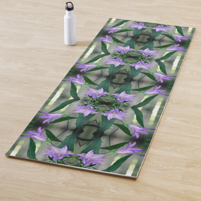 Delicate Purple Lily Flowers Abstract  Yoga Mat (In Situ)