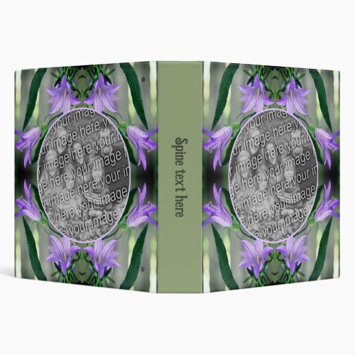 Delicate Purple Lily Flowers Add Your Own Photo 3 Ring Binder