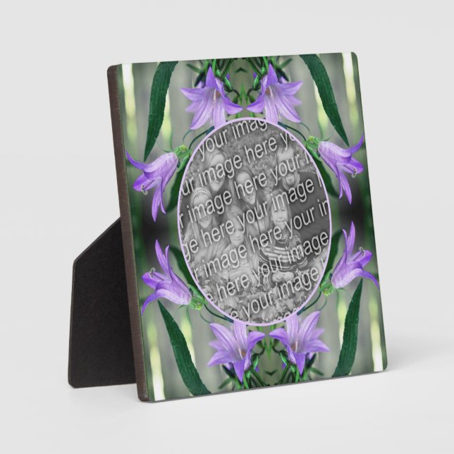 Delicate Purple Lily Flowers Add Your Photo Plaque (Front)