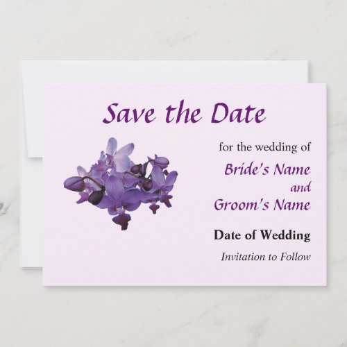 Delicate Purple Orchids Save the Date