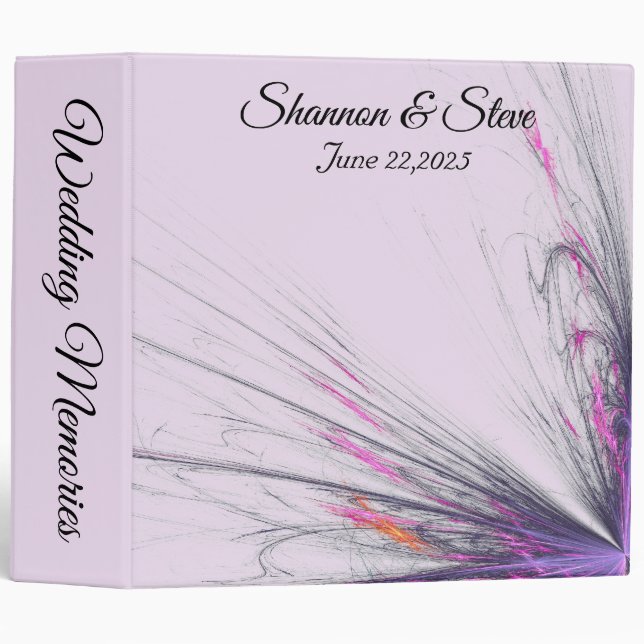 Delicate Purple Personal Wedding Memories 3 Ring Binder (Front/Spine)