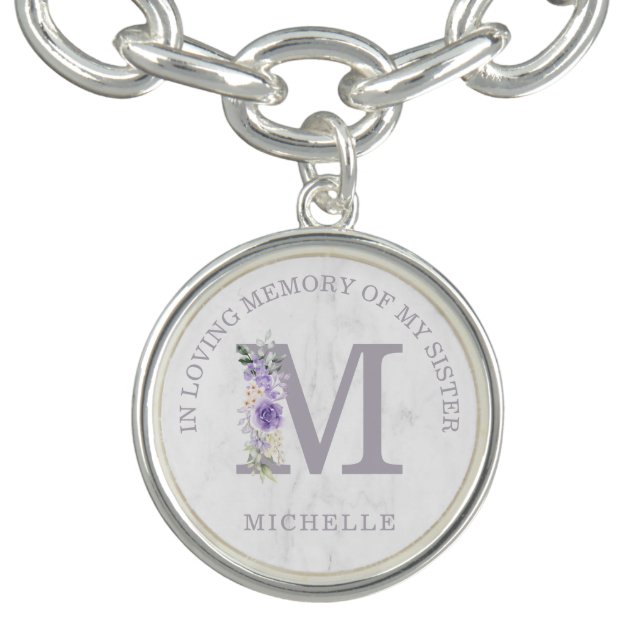 Delicate Purple Shades M In Loving Memory Dea Bracelet (Design)
