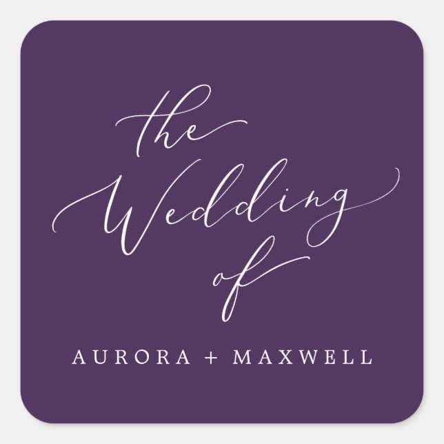 Delicate Purple Wedding Envelope Seals (Front)