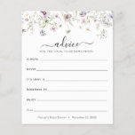 Delicate Purple Wildflower Advice for Newlyweds<br><div class="desc">Have your shower guests fill out these adorable advice cards at your bridal shower or couples shower. Personalize the with bride-to-be's name and shower date. Matching Collection found on the Adore Paper Co. Zazzle shop.</div>
