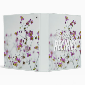 Delicate Purple Wildflower Botanical Recipe Binder