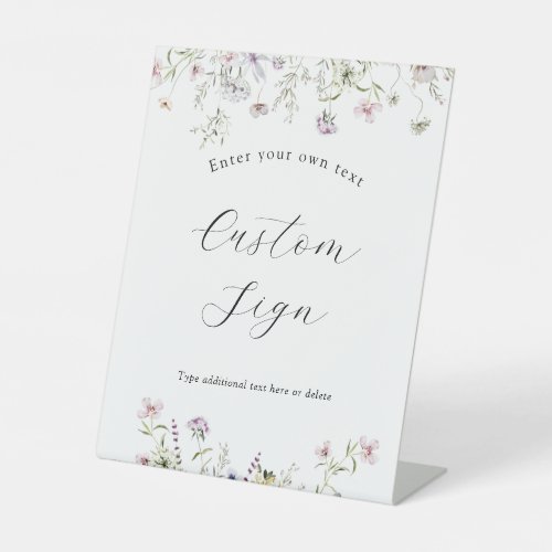 Delicate Purple Wildflower Custom Text Sign