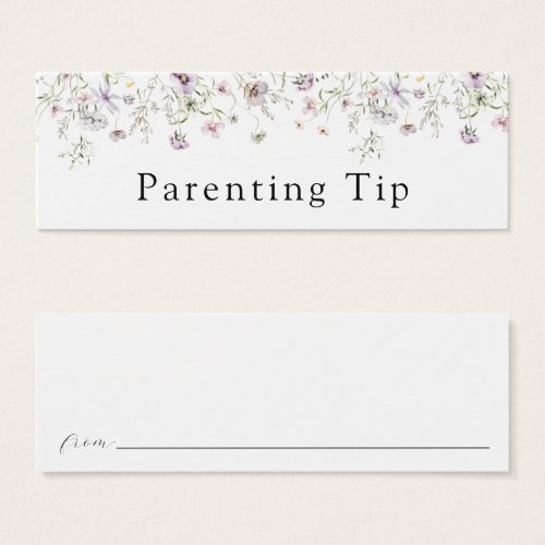 Delicate Purple Wildflower Parenting Tip Card